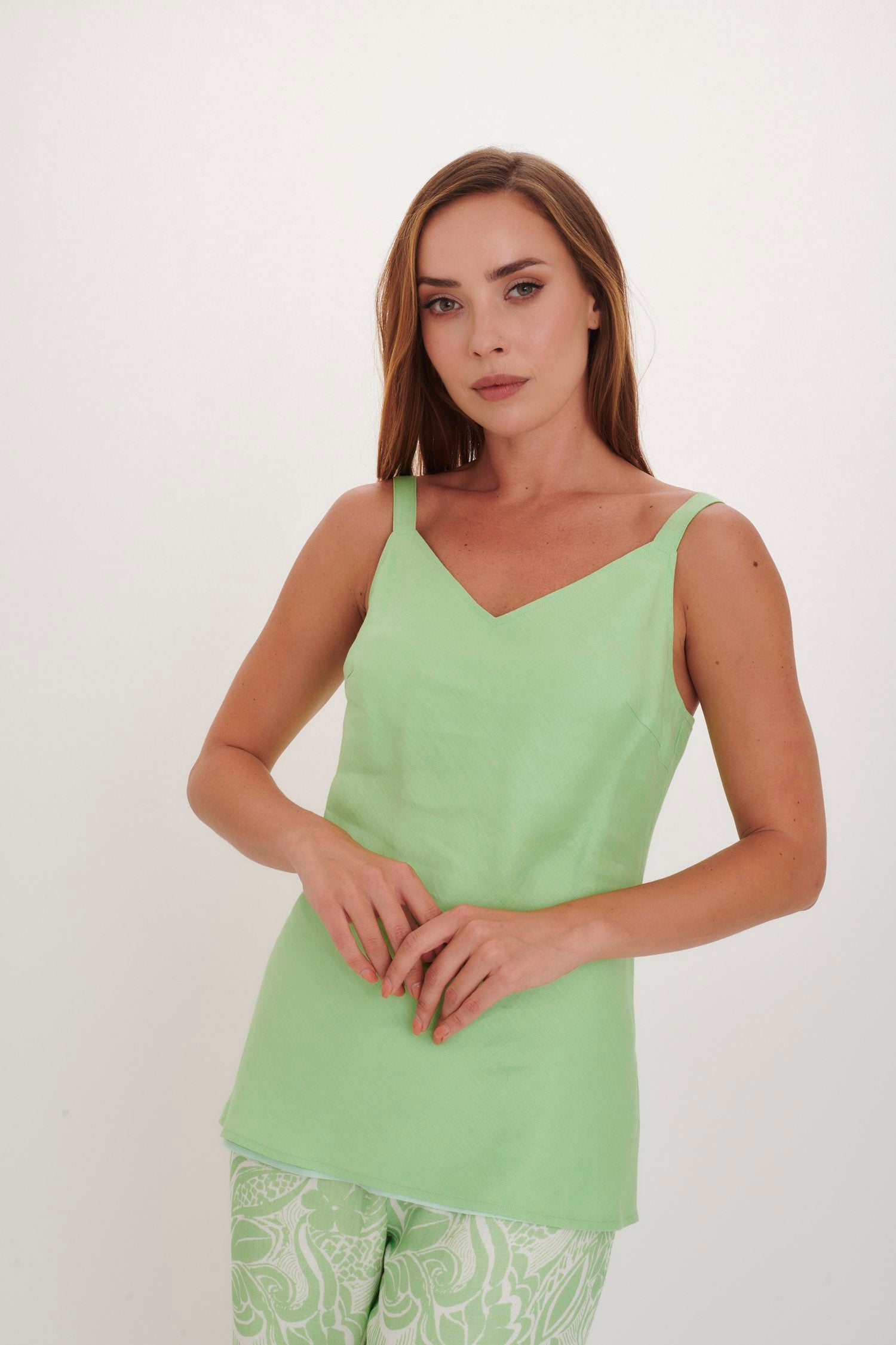 Kamare - Thurlow Linen Camisole - Mint