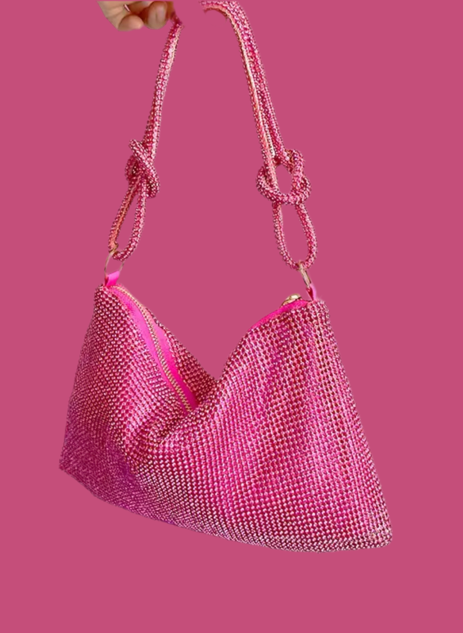 Jodi Maree Accessories - Diamanté Style Handbag - Pink 