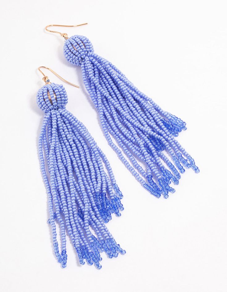 Jodi Maree Jewellery- Tassel Bead Earrings - Blue Multi