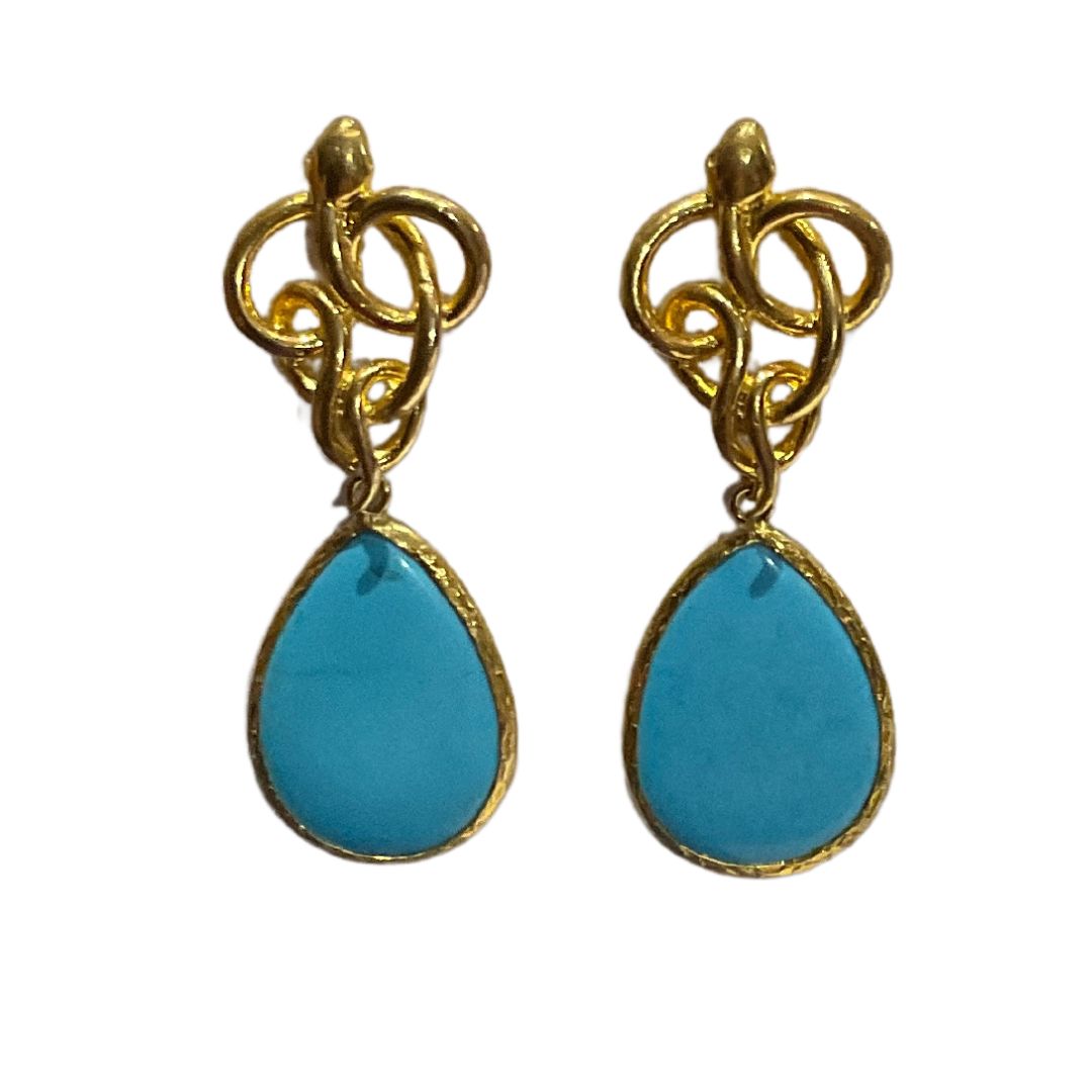 Secretly Posh - Donatella Turquoise Natural Stone Gold Earring