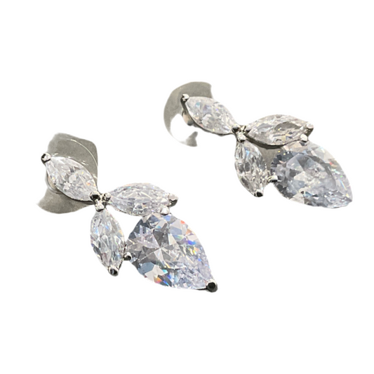 Jodi Maree Jewellery - High Grade Cubic Zirconia Stud Earrings - Silver