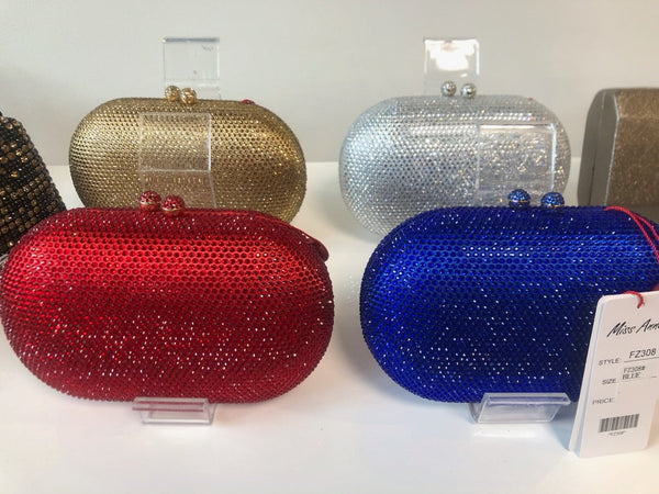 Miss Anne - Pill Diamante Clutch - Red