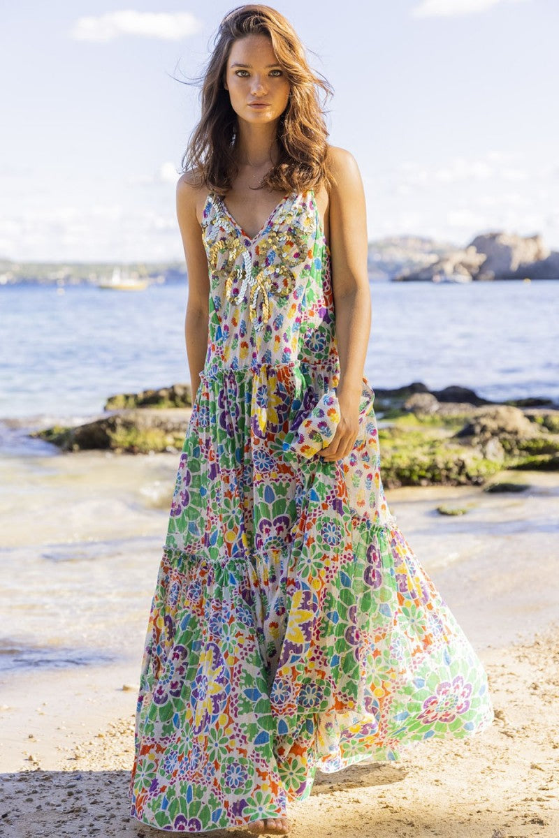 Miss June - Innika Long Dress - Multicolour