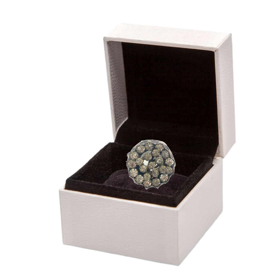 Jodi Maree Jewellery - Sterling Silver Antique Glass and Button Sterling Silver Ring 