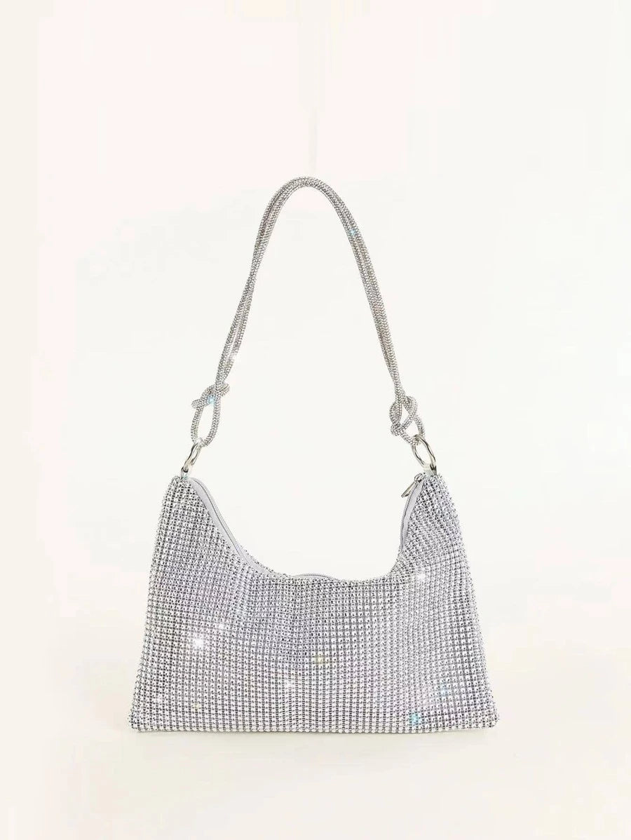 Jodi Maree Accessories - Diamanté Style Handbag - Silver