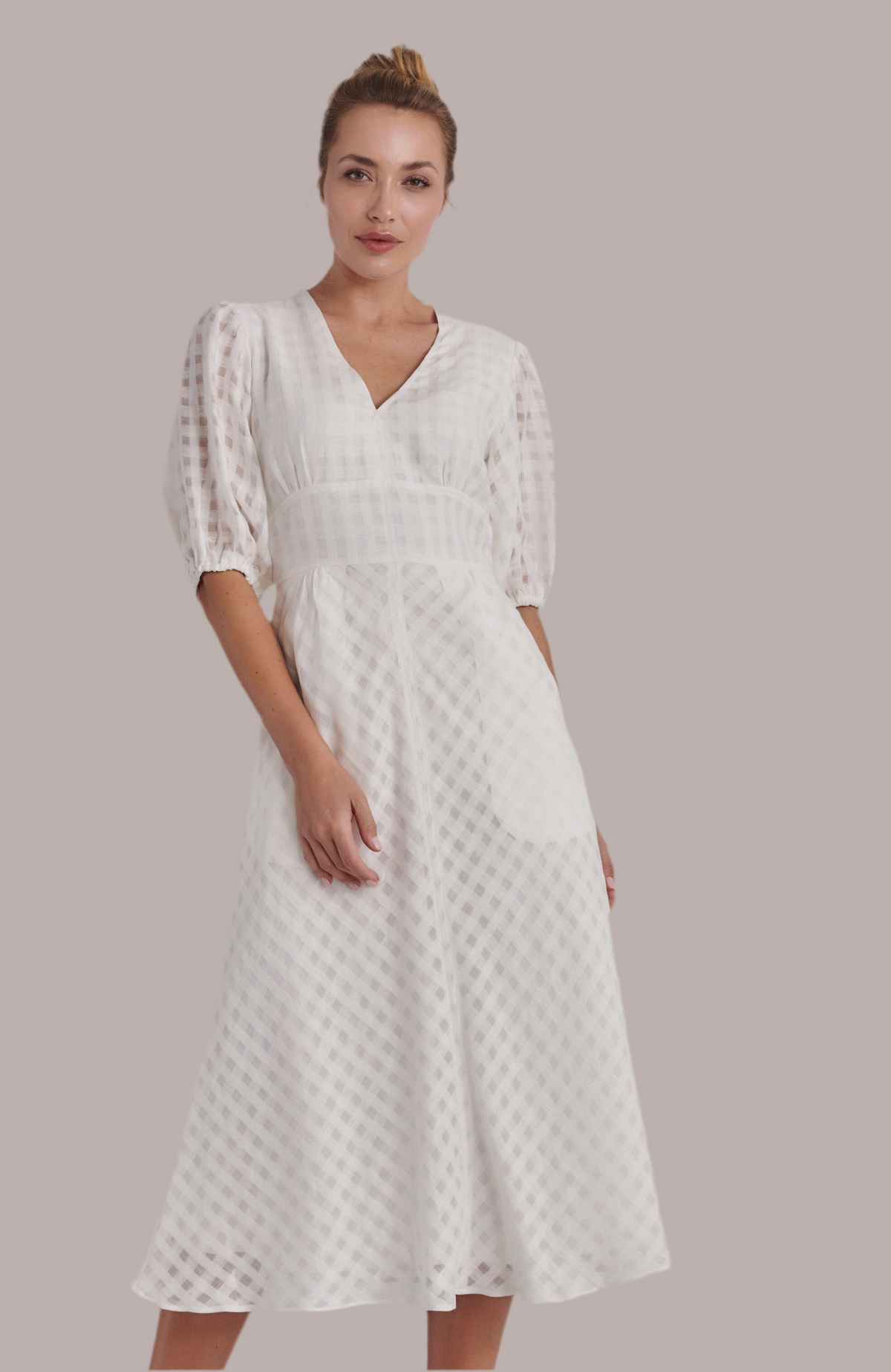 Kamare Aisha Linen Dress - White