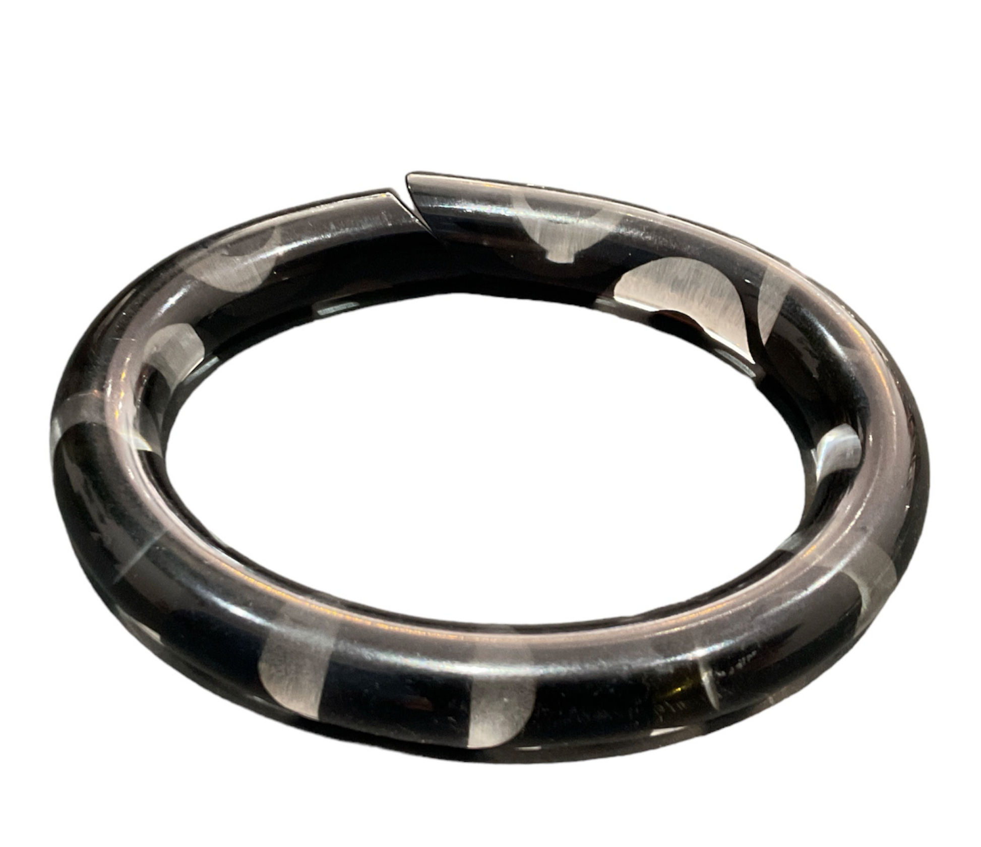 Jodi Maree Jewellery -  Resin Cuff Bangle - Black / Clear