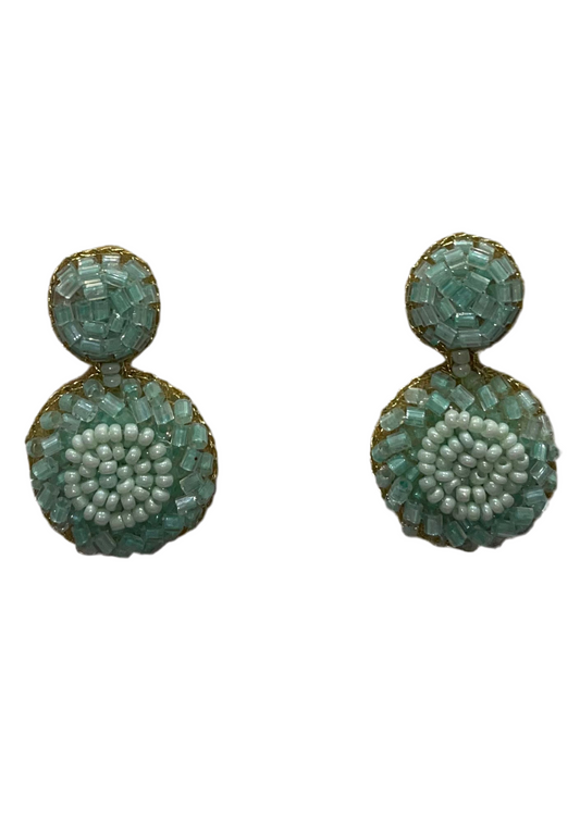 Adorne - Suri Mini Beaded Event Earrings - Mint 