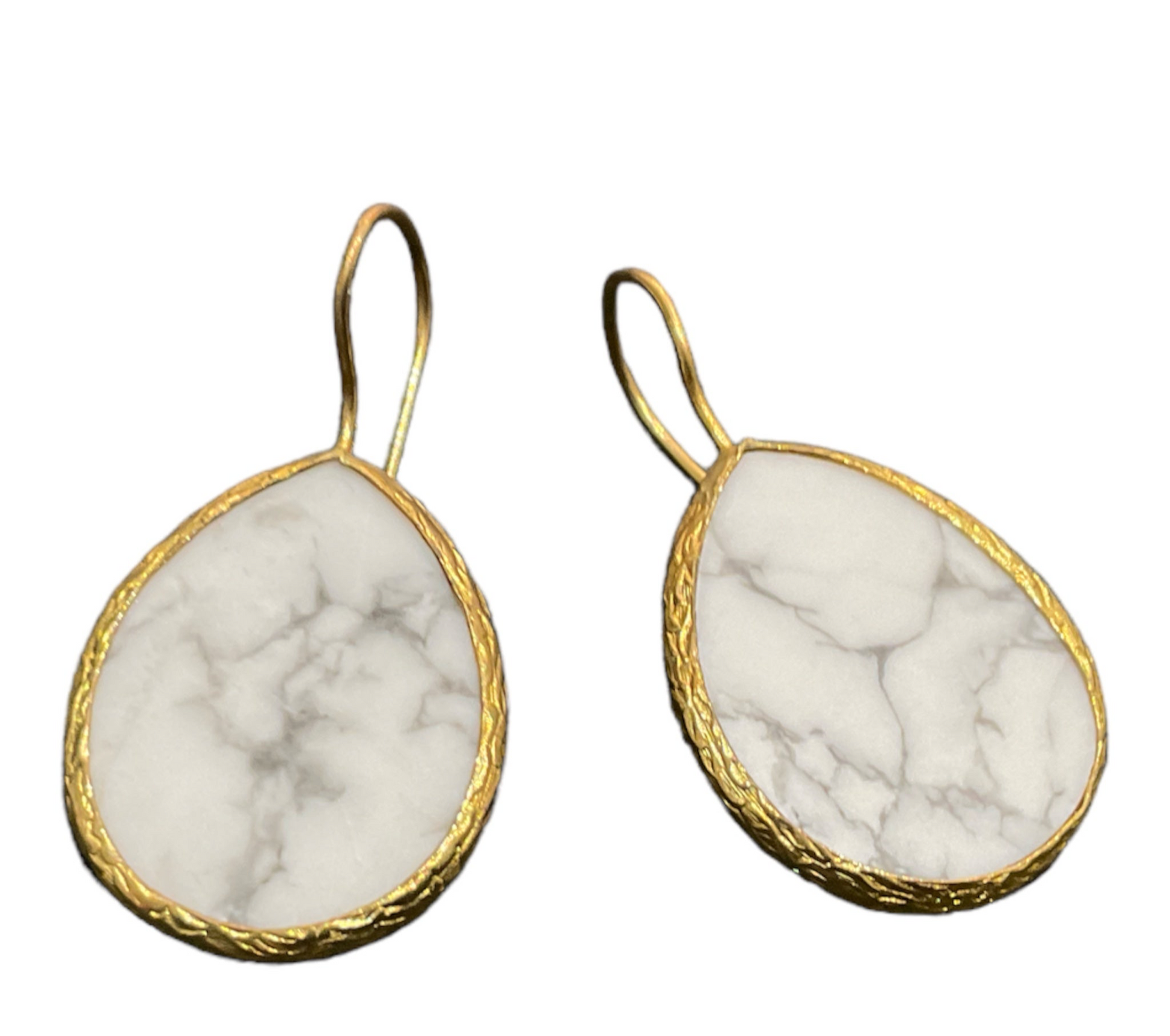 Baobab Collections - Howlite Teardrop Earrings - White / Black 