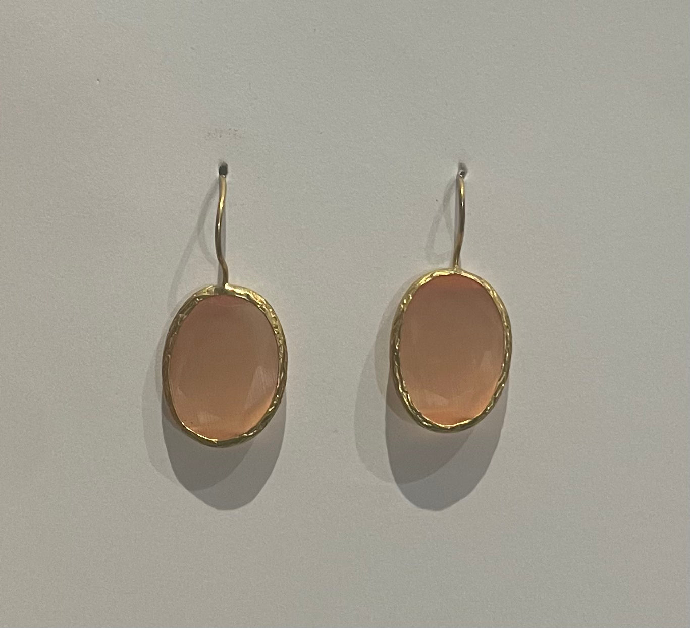 Baobab Collections - Small Hook Quartz Earring Gold - Peach