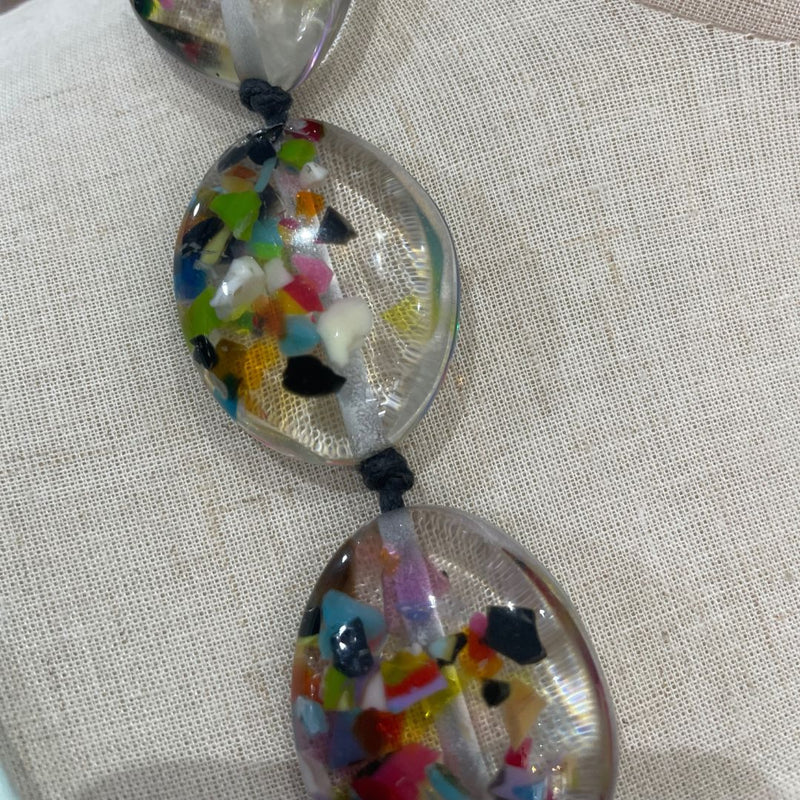 Jackie Brazil Resin Speckled Long Necklace Mutli Colour