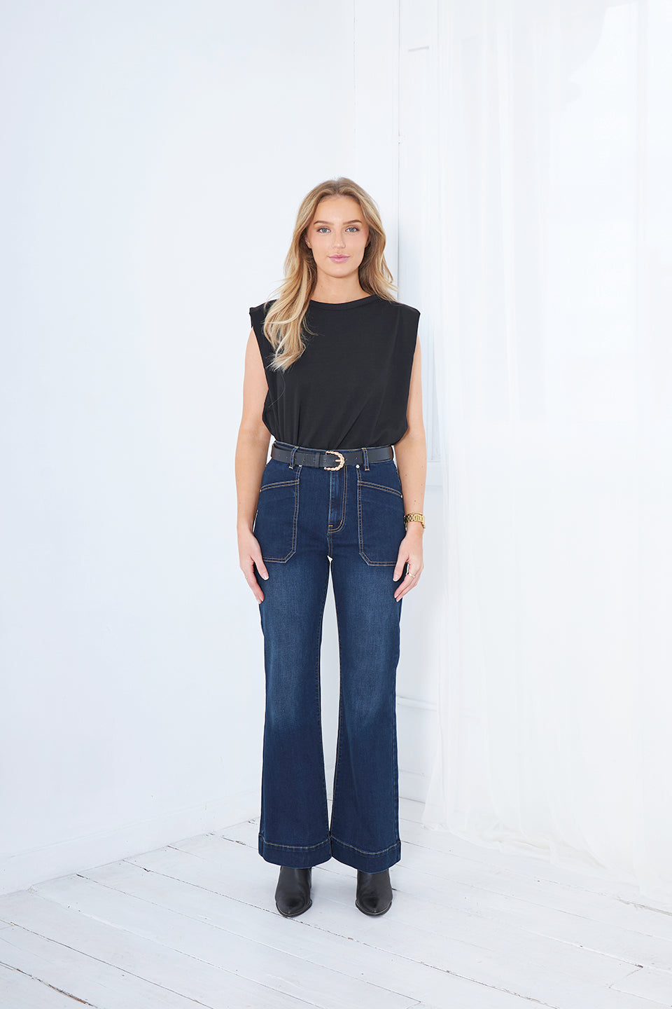 Saint Rose - Jayne Wide Leg Jean Dark Indigo 