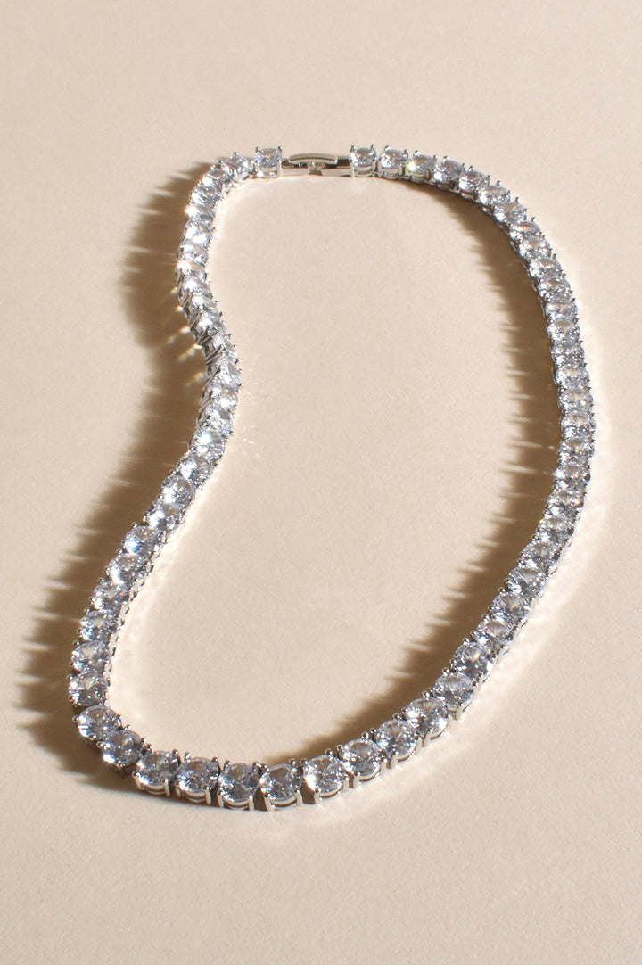 Adorne Cubic Zirconia Classic Tennis Necklace Y039