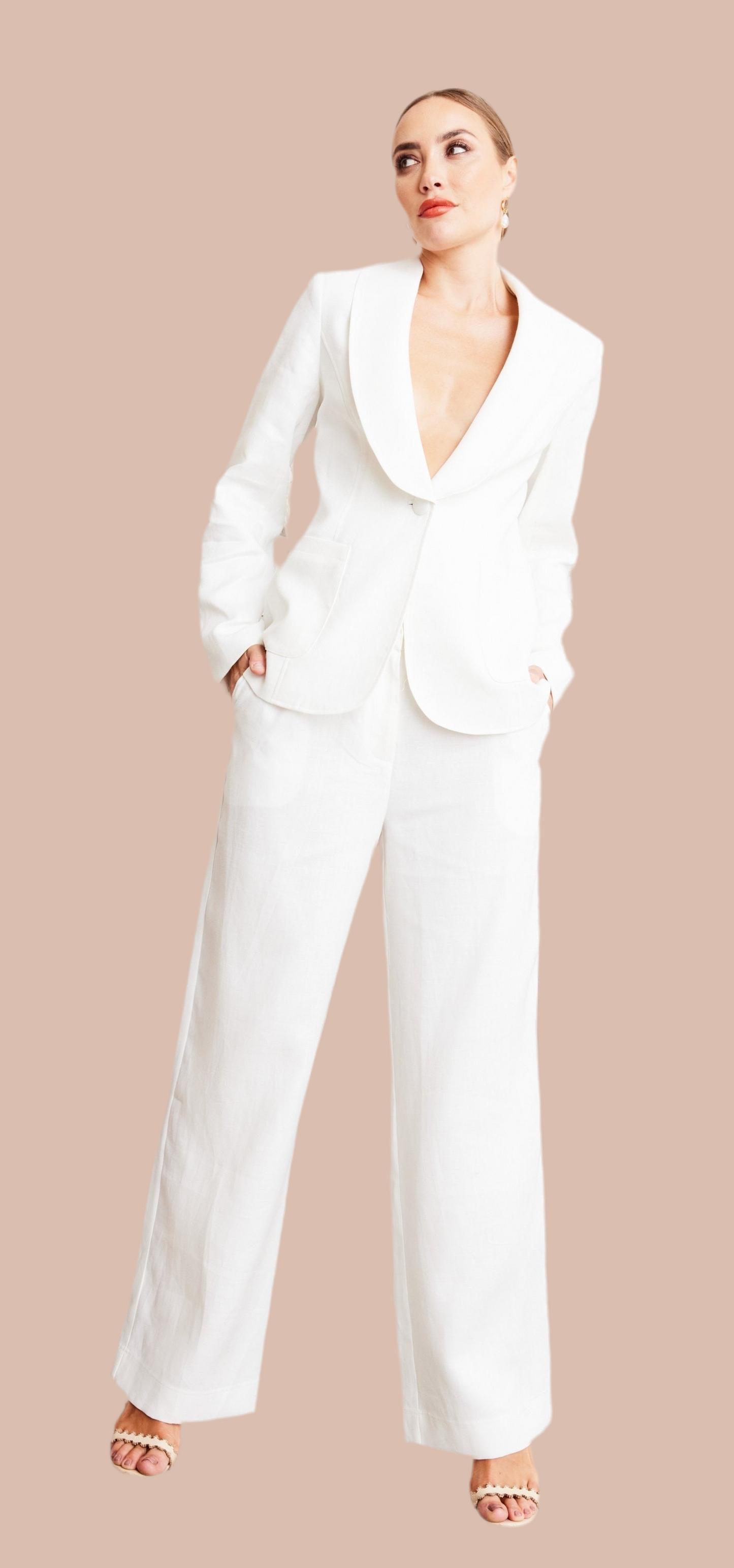 Kamare - Lisette Linen Twill Pant - Ivory 