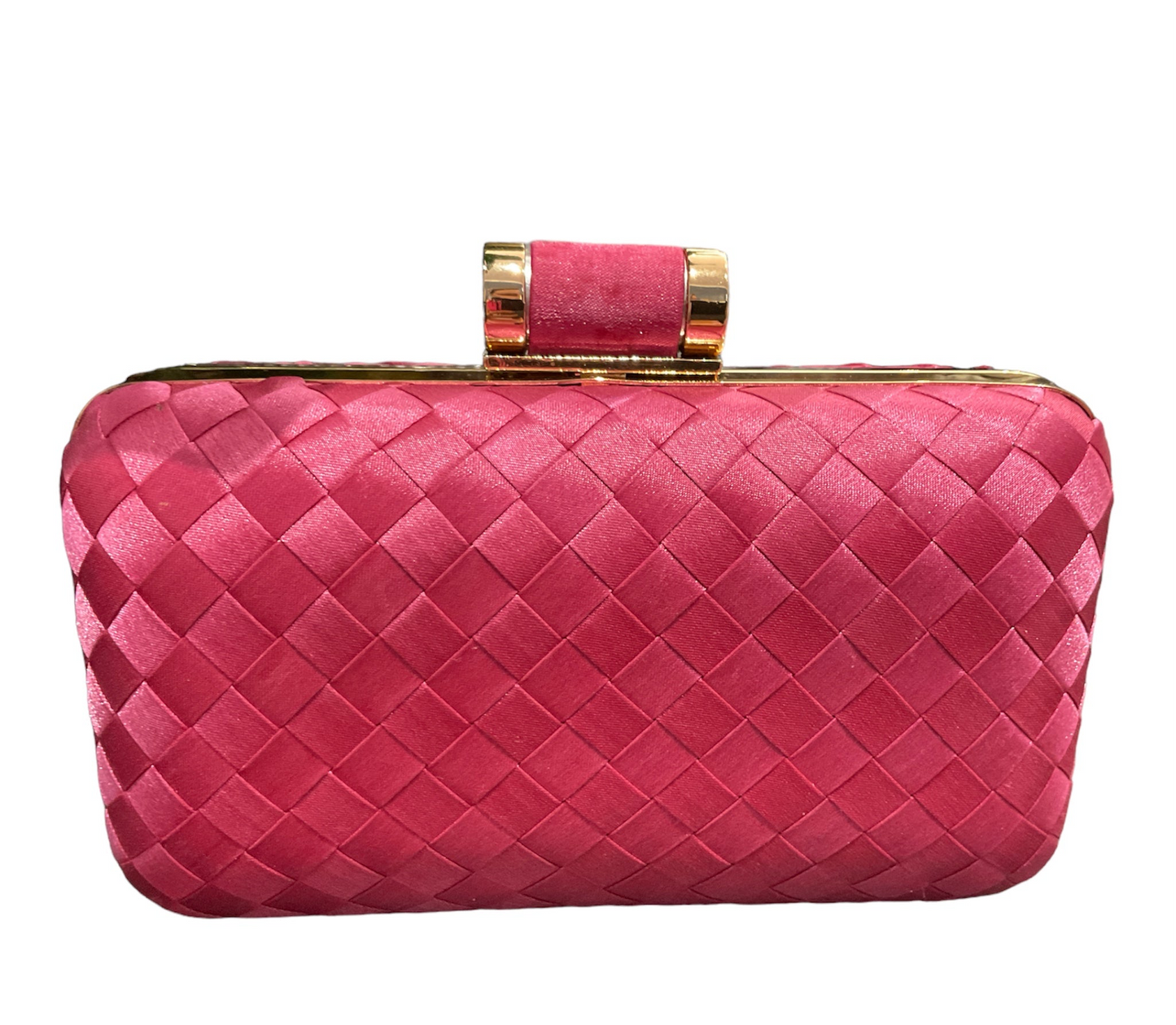 Adorne - Aurelia Satin Plait Structured Case - Hot Pink