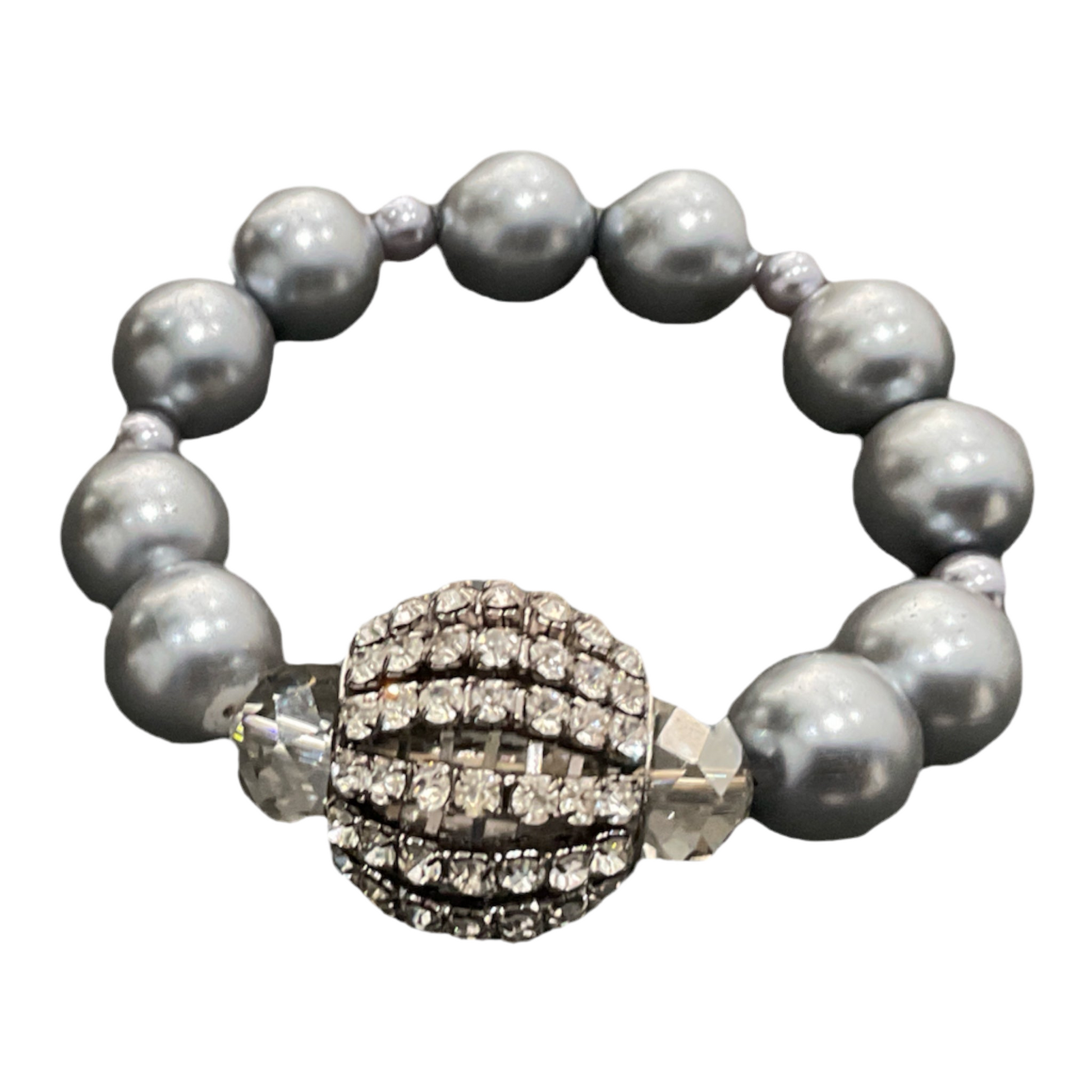 Jodi Maree Jewellery - Pearl and Diamanté Feature Bracelet - Silver  