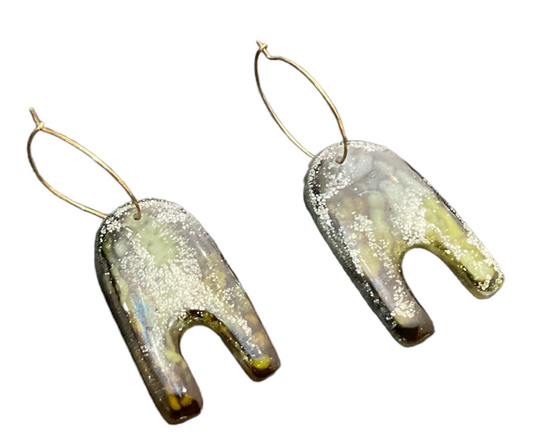 Jodi Maree Jewellery - Resin Moss Earrings - Green Moss 