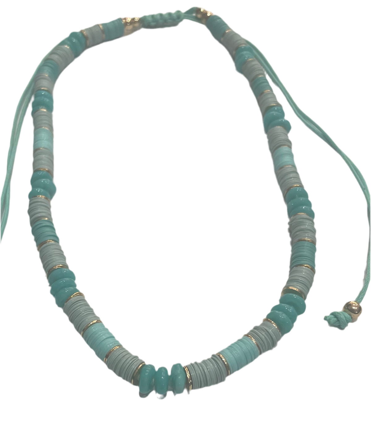 Adorne Bead Pattern Cord Back Necklace ANA2553TURQMULT