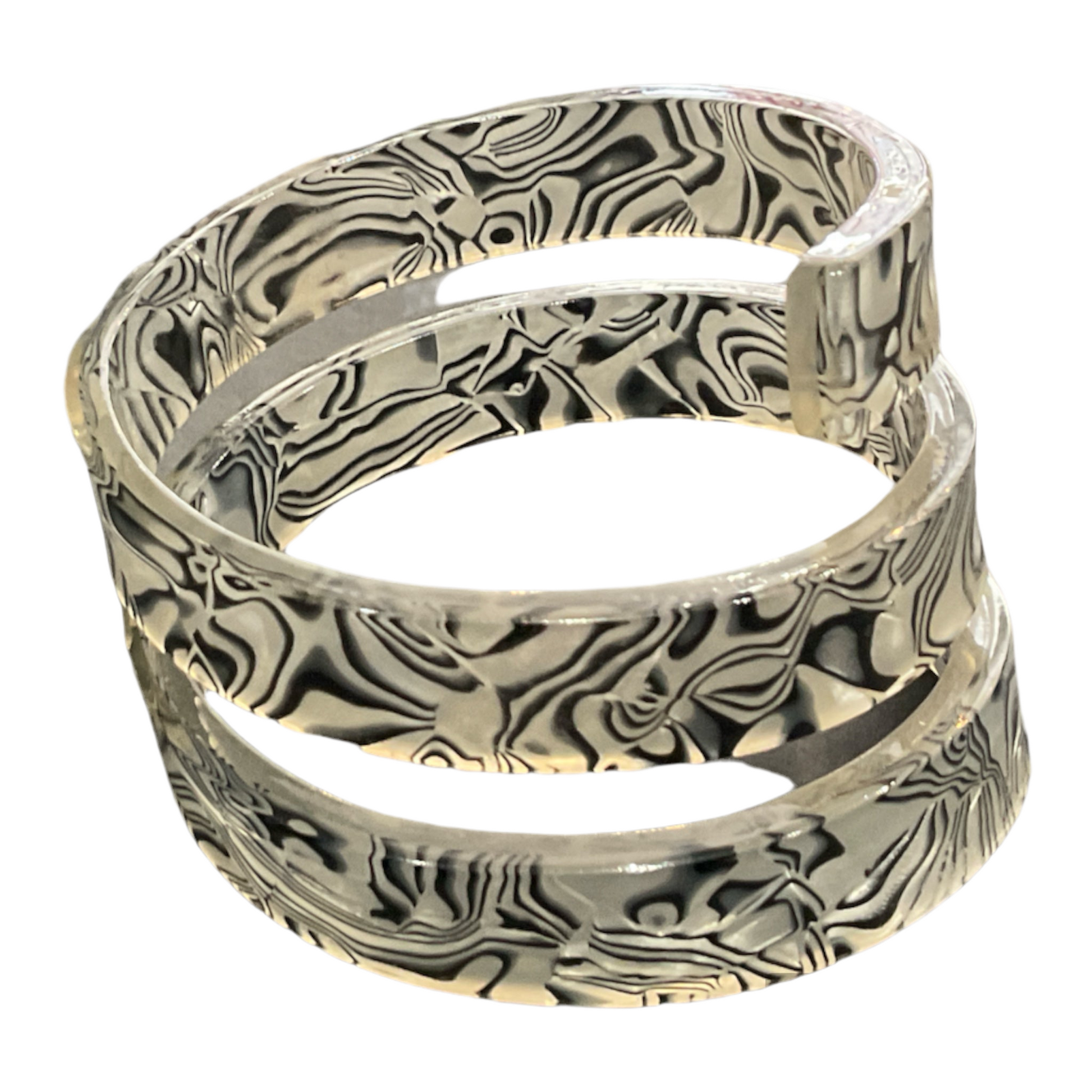 Jodi Maree Jewellery - Abstract Resin Bangle - Black / Silver