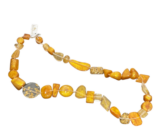 Jackie Brazil - Long Multi Bead "Indiana" 110CM Necklace - Gold