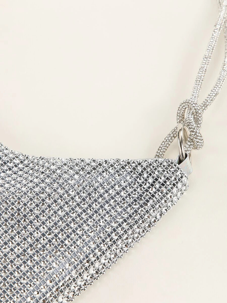 Jodi Maree Accessories Silver Diamanté Clutch / HandBag