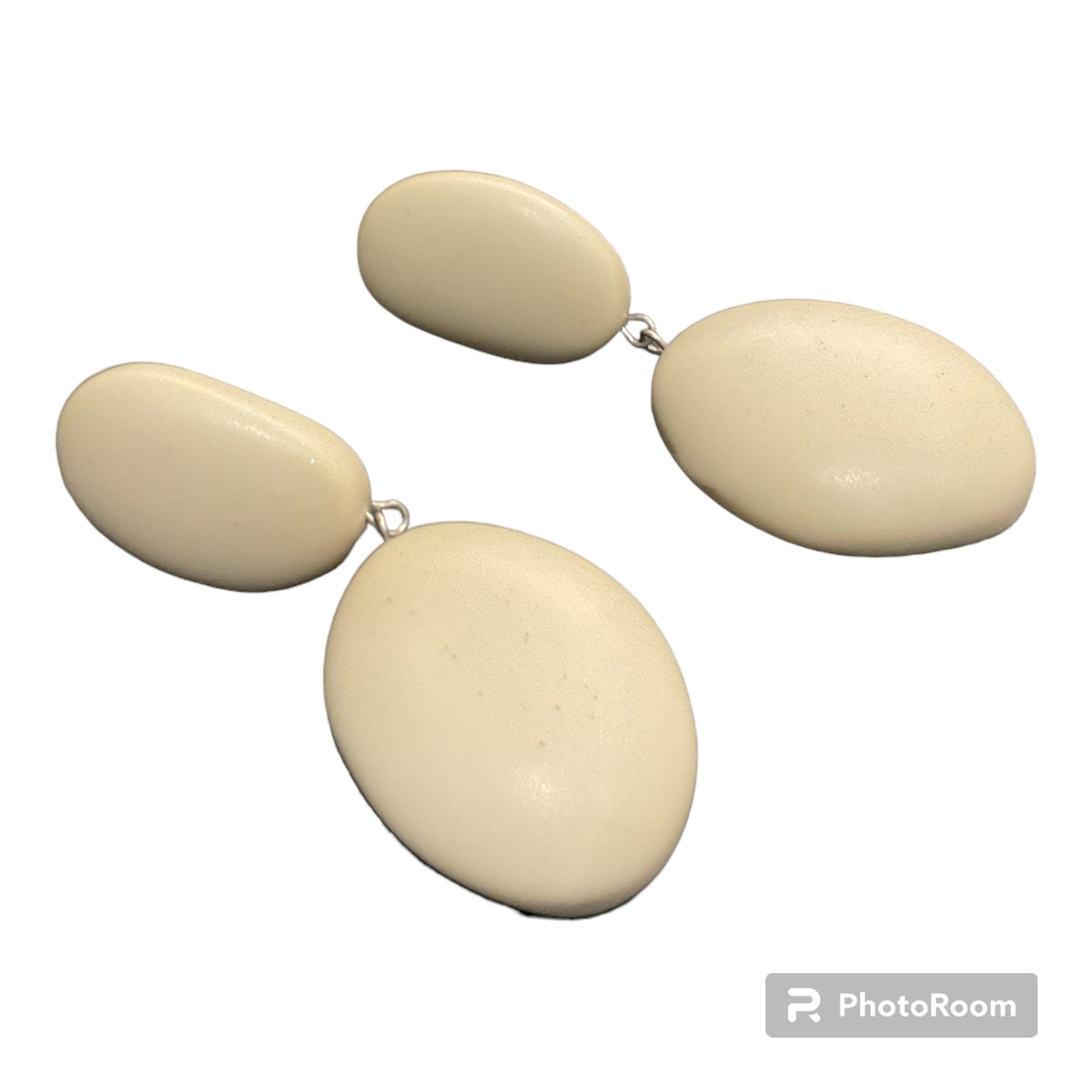 Jackie Brazil Double Resin Beige Earrings