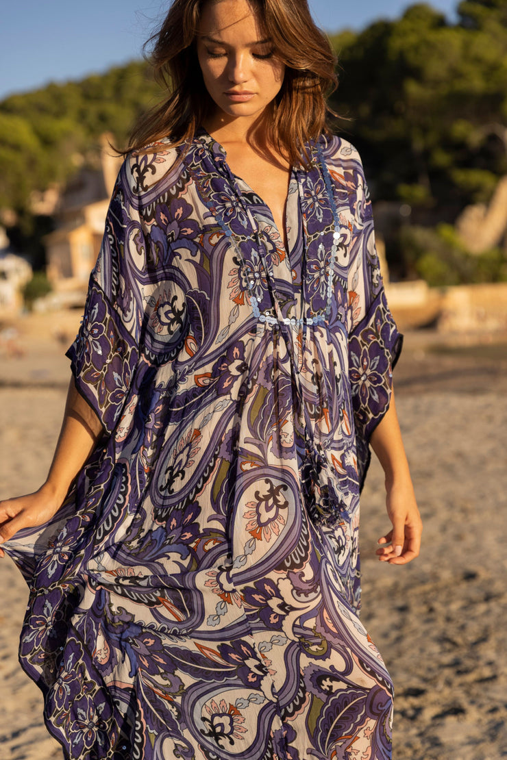 Miss June - Caprera Maxi Kaftan - Navy - CH-31