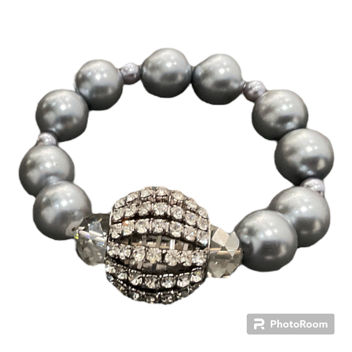 Jodi Maree Accessories Silver Pearl and Diamanté Feature Bracelet