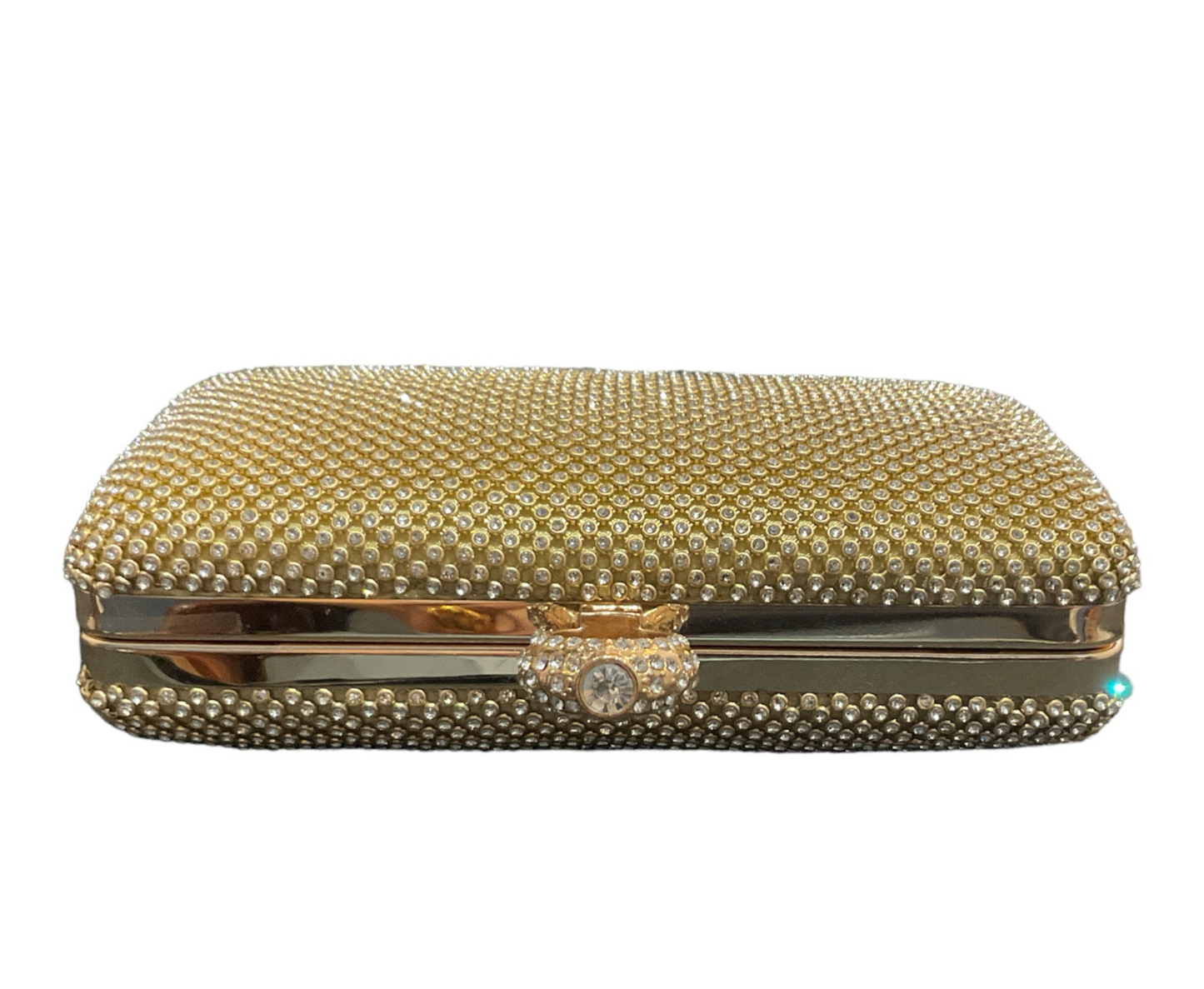 Miss Anne - Diamanté Rectangle Clutch - Gold