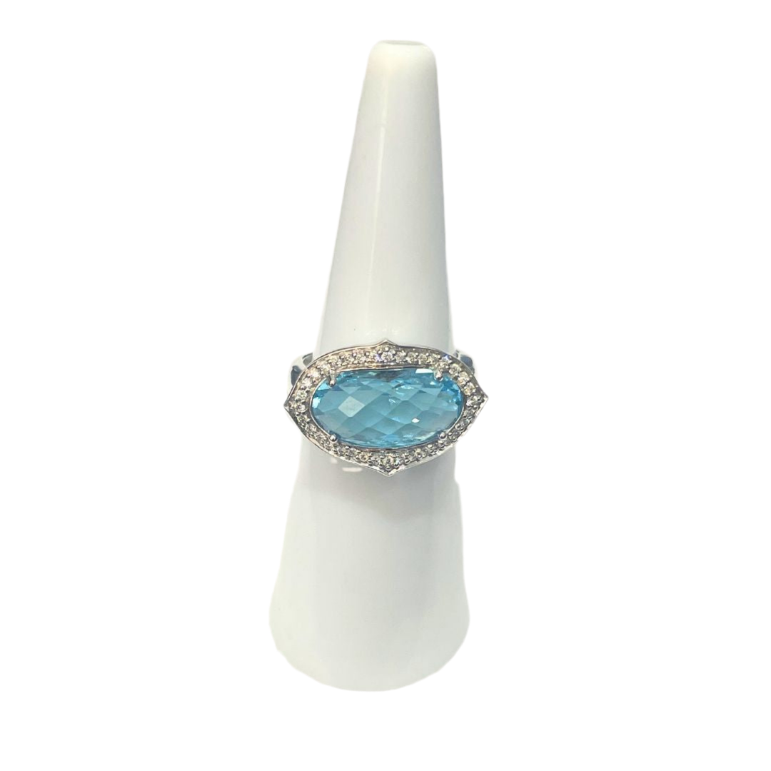 Jodi Maree Jewellery - Ceylon Cut Topaz and Diamonds - 9ct White Gold , Topaz and Diamonds