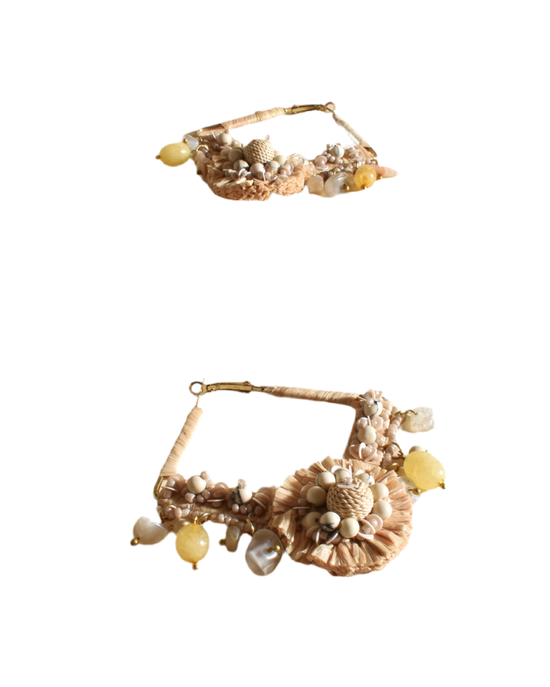 Adorne - Raffia Statement Event Earrings - Natural