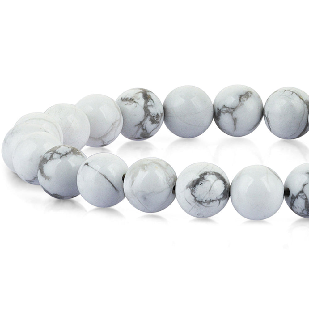 Baobab Collections - Beaded Stone Bracelet - Howlite - White