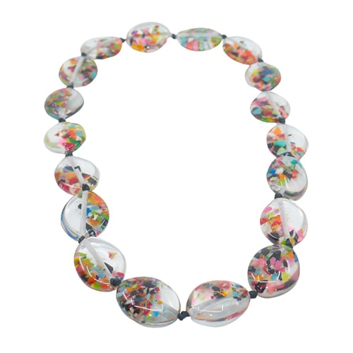 Jackie Brazil - Resin Necklace Small Stones “ Kathy “ 70 cm - Cascade