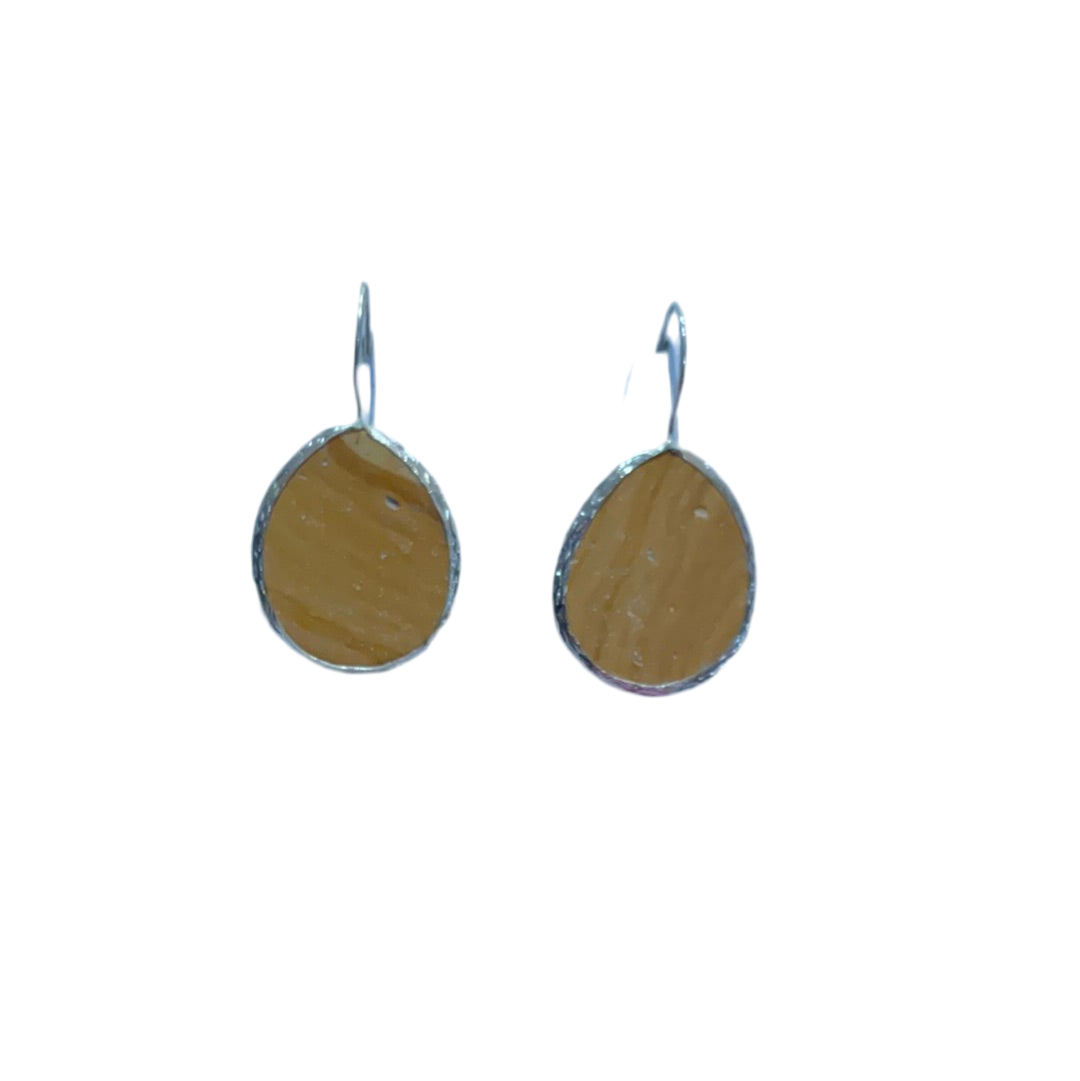 Baobab Collections - TearDrop Earrings - Jasper & Silver