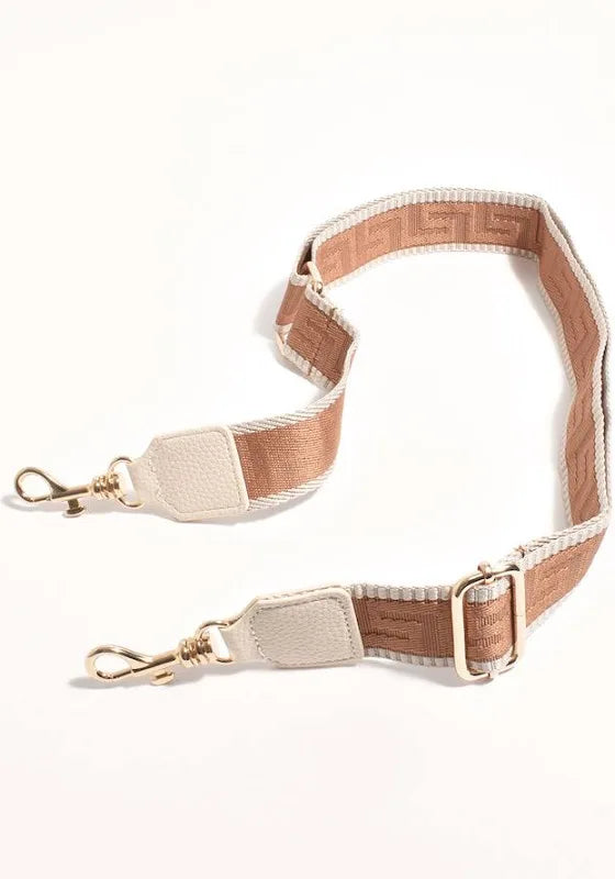 Adorne - Geo Webbing Bag Strap - Tan 