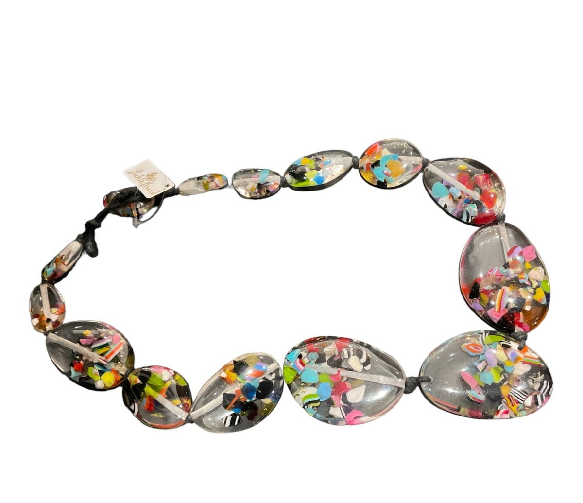 Jackie Brazil Multi Speckled Resin Necklace JBM200