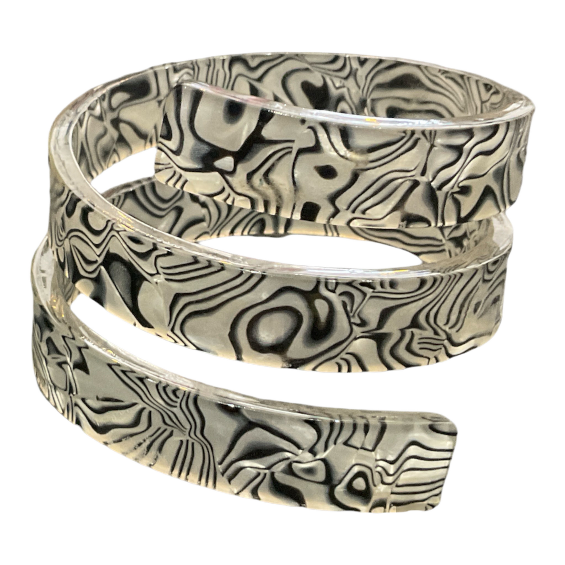 Jodi Maree Jewellery - Abstract Resin Bangle - Black / Silver