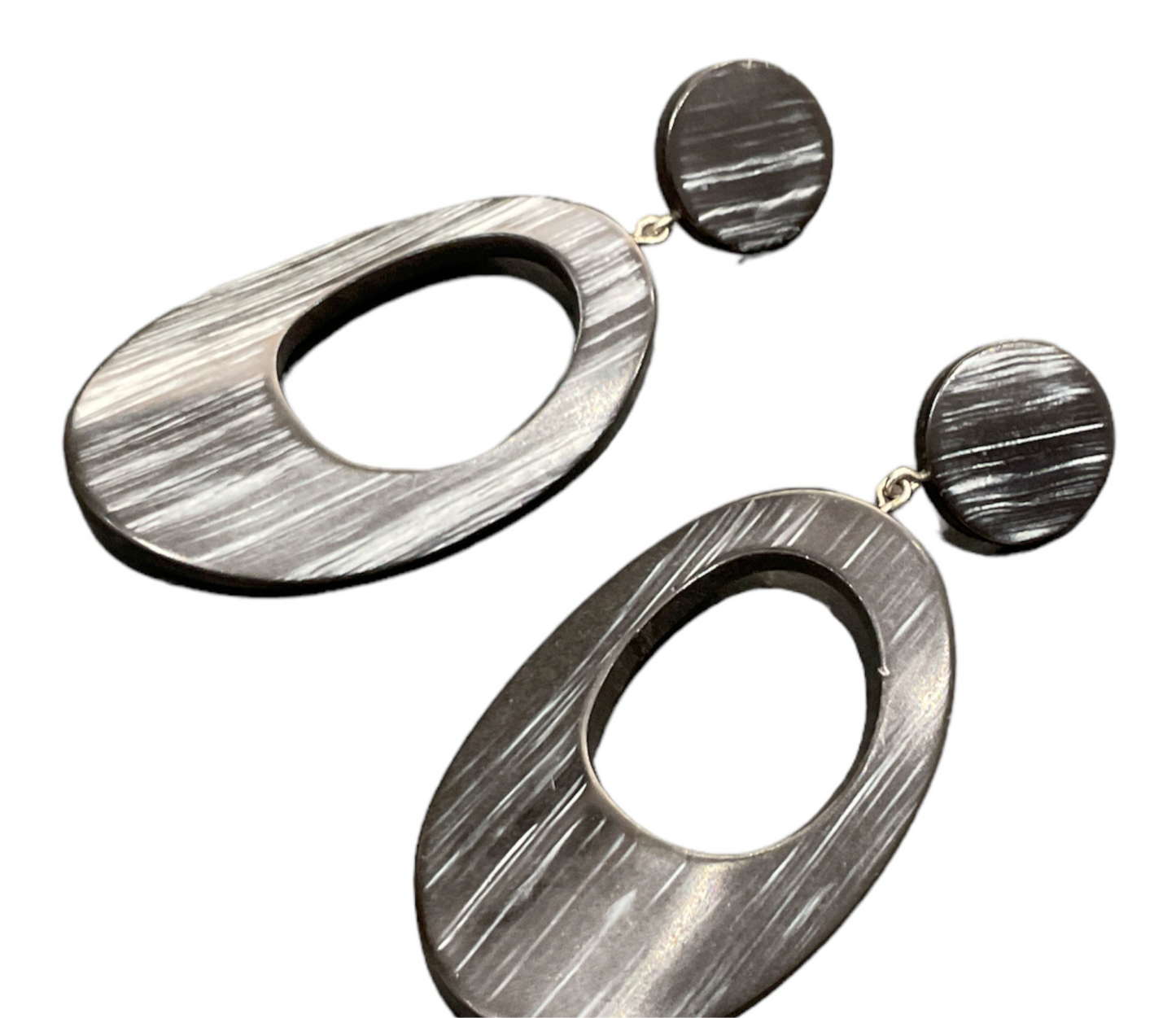 Jodi Maree Jewellery - Resin Hoop Stack Earrings - black/Grey