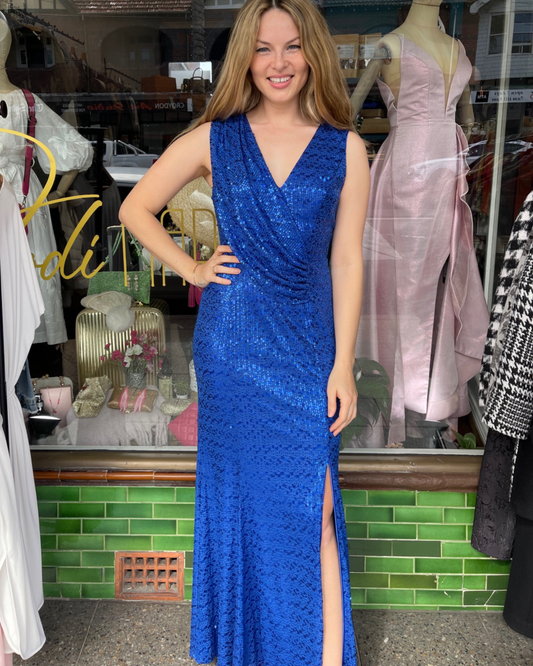 Miss Anne - Sequin Maxi Dress - Cobalt Blue