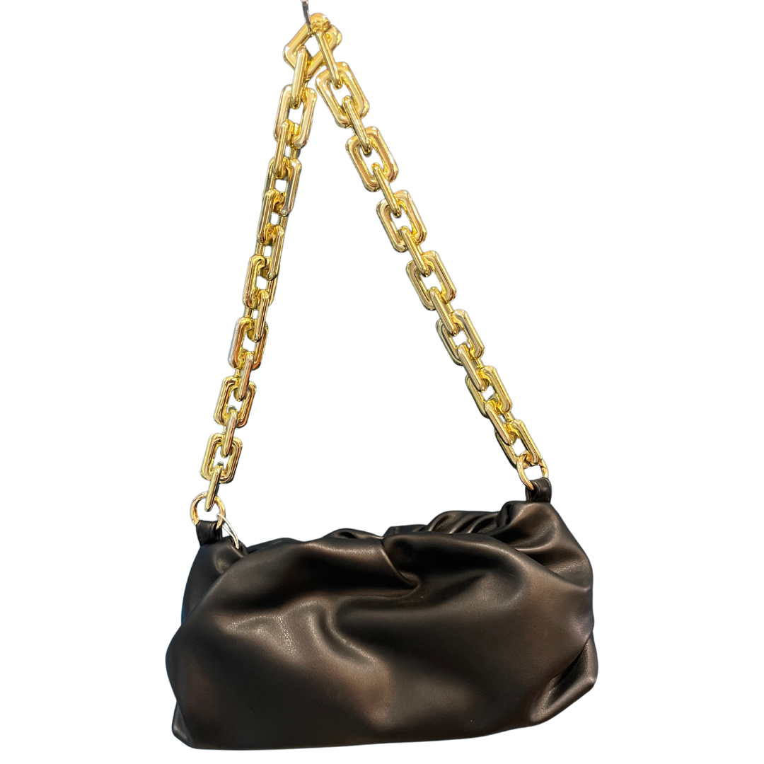 Honey & Beau - Chain Handbag - Black & Gold