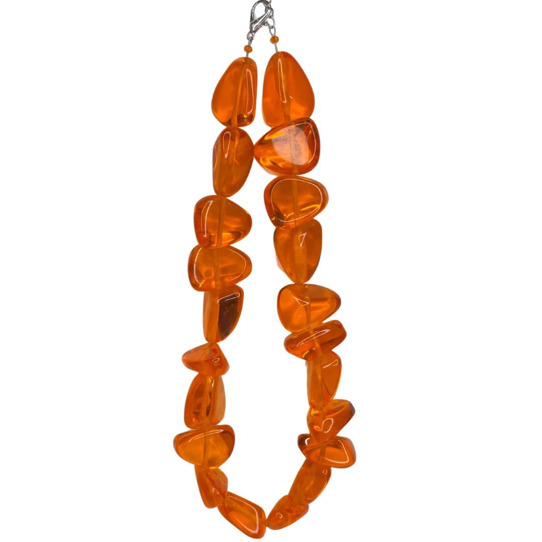 Jackie Brazil - Island Holiday Resin Necklace - Orange