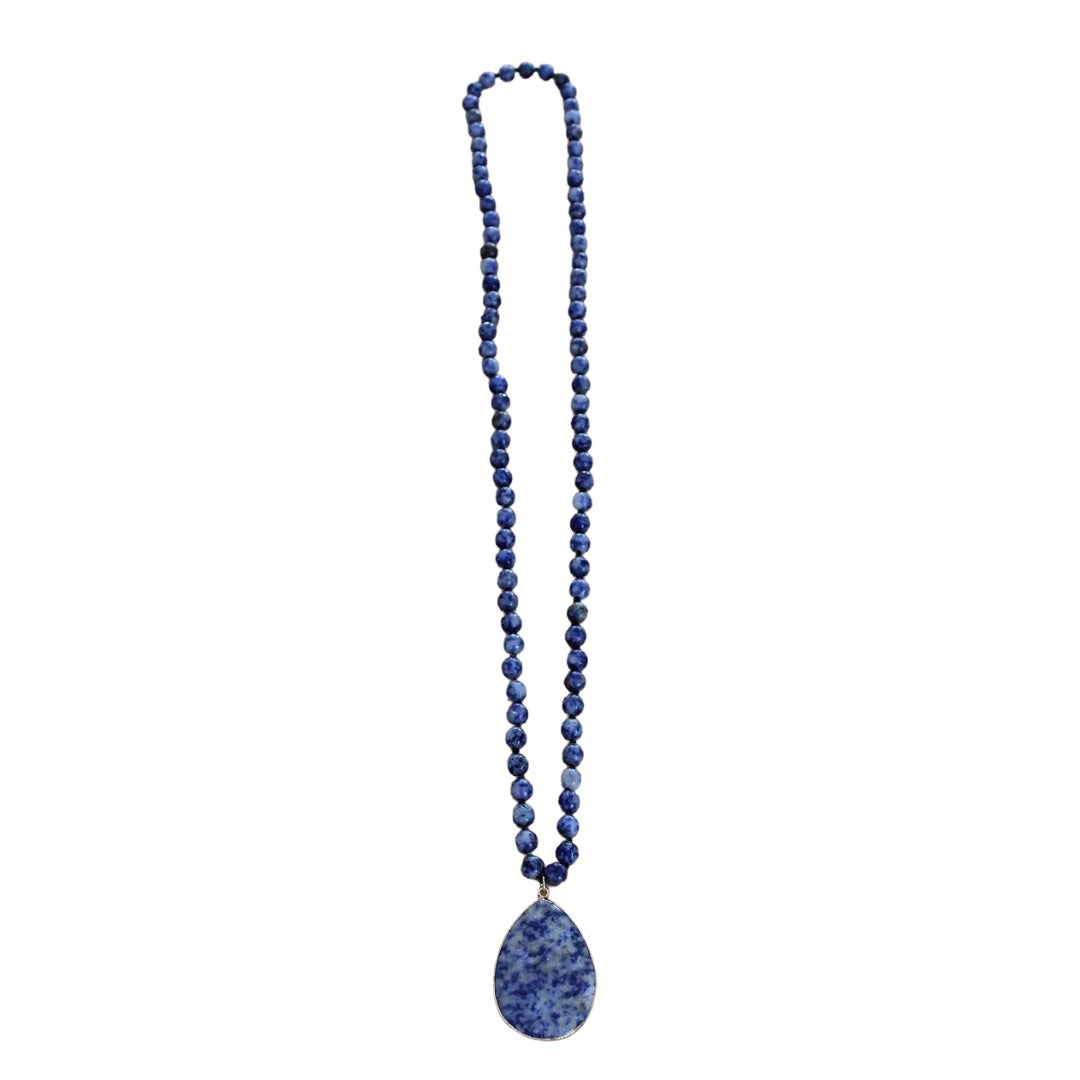 Baobab Collections - Semi-Precious Sodalite Beaded Necklace - Navy - ANBNAV