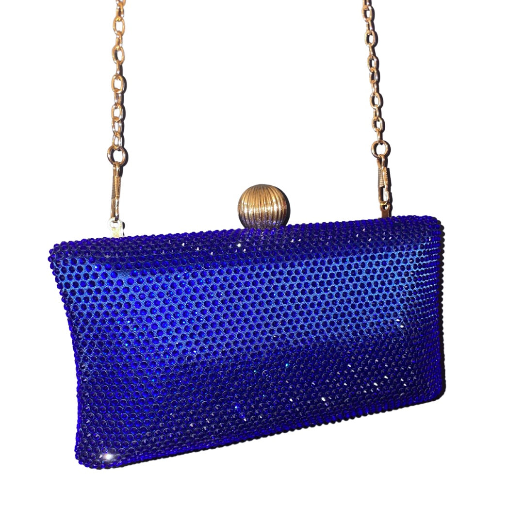 Miss Anne - Dizzy Clutch With Diamantés  - Blue