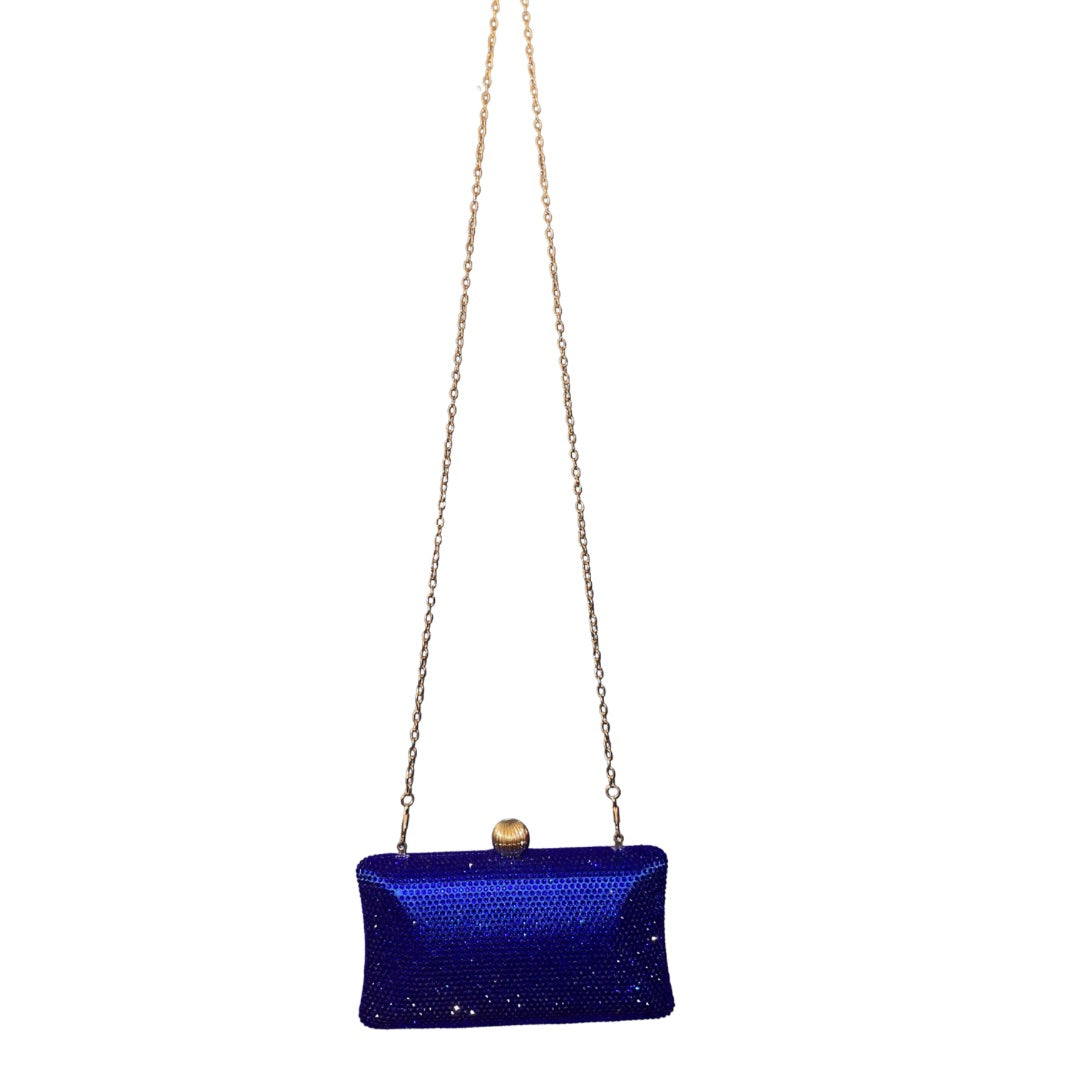 Miss Anne - Dizzy Clutch With Diamantés  - Blue