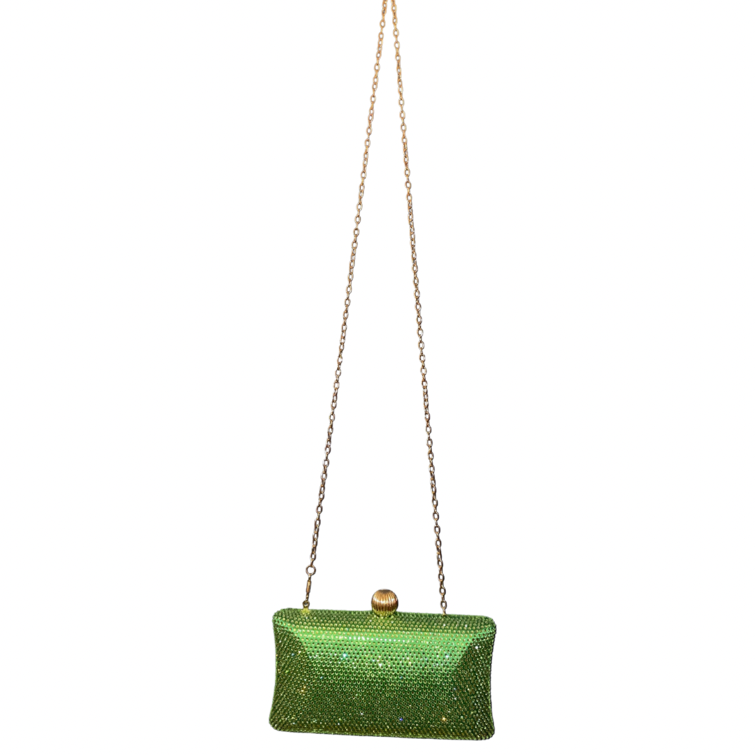 Miss Anne - Dizzy Clutch With Diamantés - Green