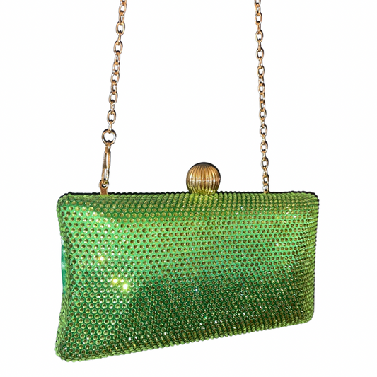 Miss Anne - Dizzy Clutch With Diamantés - Green