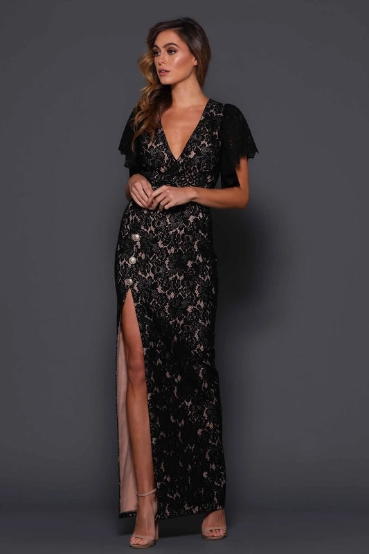 Elle Zeitoune - Darius Gown - Black / Nude 