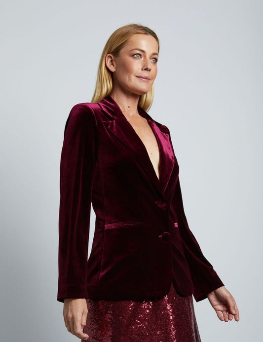 Kamare - Surry Velvet Jacket - Cherry 