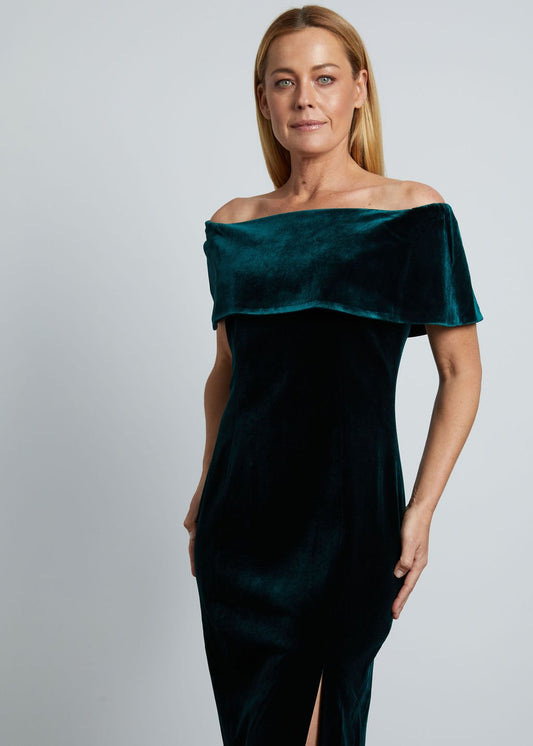 Kamare - Ariane Velvet Dress - Forest Green 