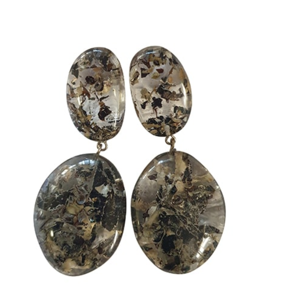 Jackie Brazil - RiverStone Medium Double Pendant Earrings - Seaweed 